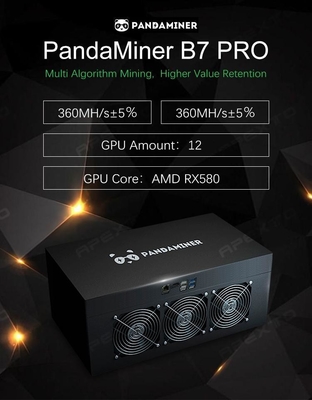 Panda marki Mdel Eth B7 PRO 360m Miner Machine z 8 szt. kart graficznych